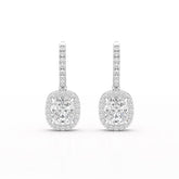 2.34 CT Lab Diamond Dangle Hoop Earrings